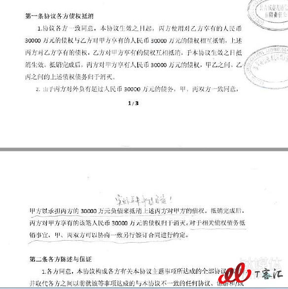 富融永泰承担3亿元债务的协议