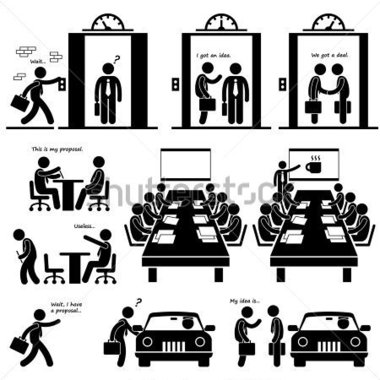 business-proposal-idea-presentation-sales-elevator-pitch-investor-venture-capitalist-meeting-stick-figure-pictogram-icon_140911336